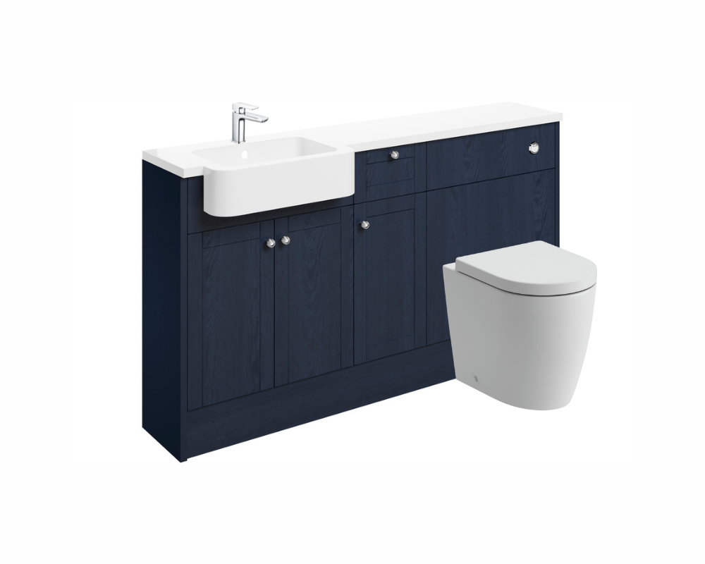 Sabrina 1542mm Basin  WC & 1 Drawer  1 Door Unit Pack (LH) - Indigo Ash