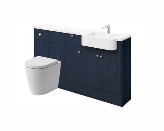 Sabrina 1542mm Basin  WC & 1 Drawer  1 Door Unit Pack (RH) - Indigo Ash