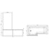 nuie 1700mm left hand square shower bath setsbath05, Baths, Shower Baths, Square Shower Baths, Nuie, 3