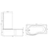 nuie 1700mm b shaped left hand bath setsbath07, B Shaped Shower Baths, Baths, P Shaped Shower Baths, Shower Baths, Nuie, 3