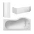 nuie 1700mm left hand p shaped bath setsbath22, B Shaped Shower Baths, Baths, P Shaped Shower Baths, Shower Baths, Nuie, 3