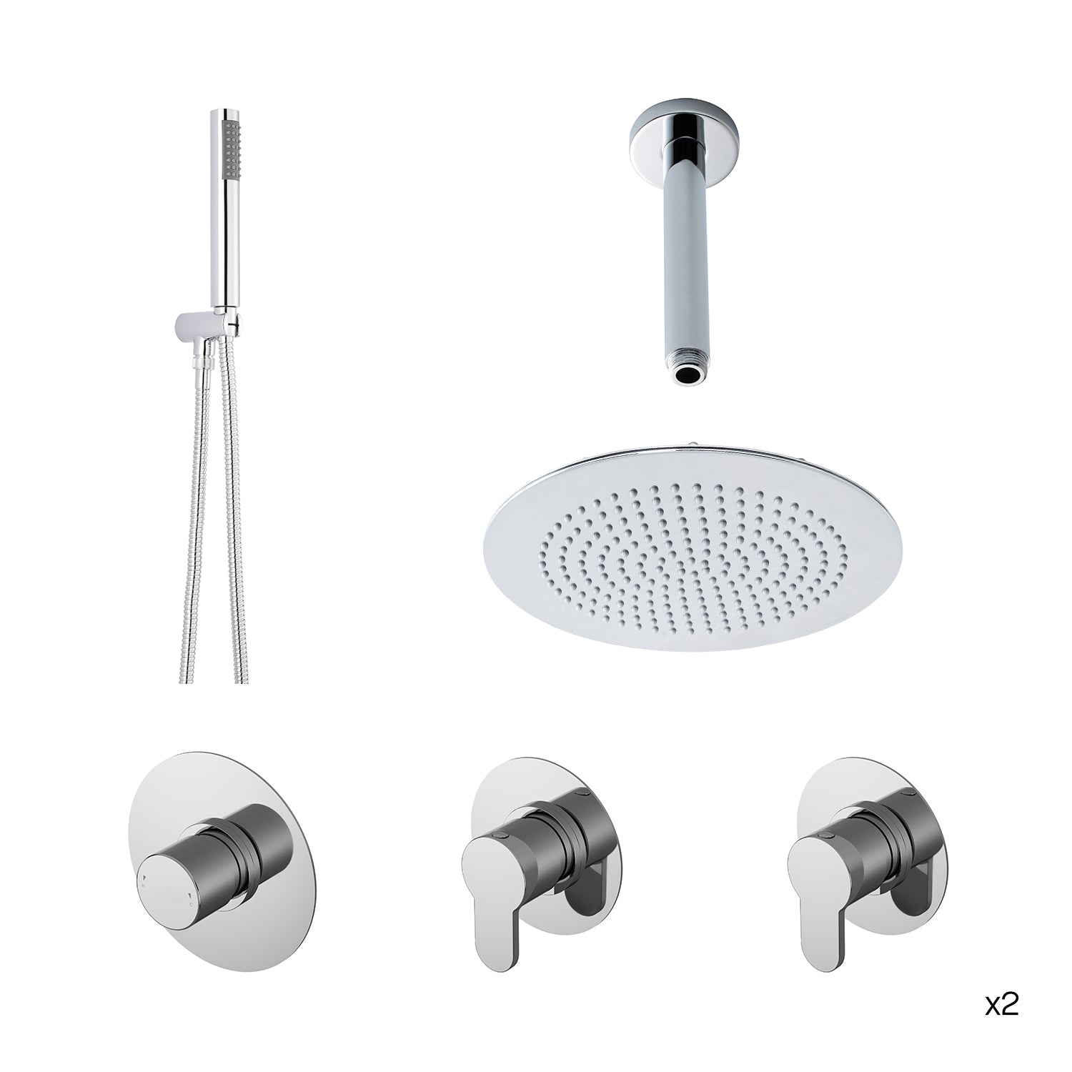 Nuie 2 Outlet Arvan Double Shower Bundle