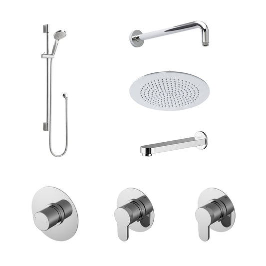 nuie 3 outlet arvan bundle with stop tap divertersbr136st3, Nuie, Concealed Valves Sets, Mixer Showers, 1