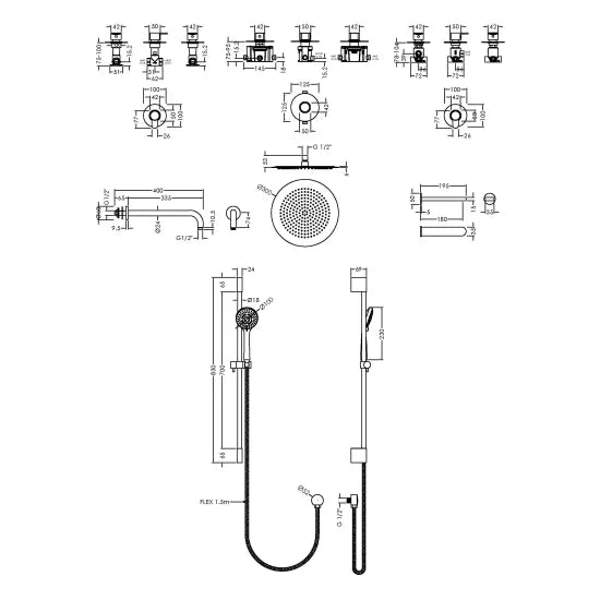 Nuie 3 Outlet Arvan Bundle With Stop Tap & Diverter Chrome