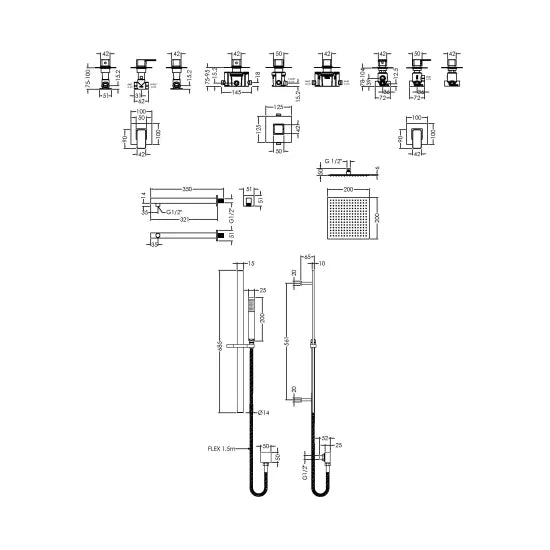 Nuie 2 Outlet Windon Bundle With Stop Tap & Diverter Chrome