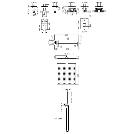 Nuie 2 Outlet Windon Bundle With Stop Taps Chrome