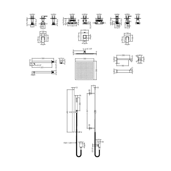 Nuie 3 Outlet Bundle Windon With Stop Tap & Diverter Chrome