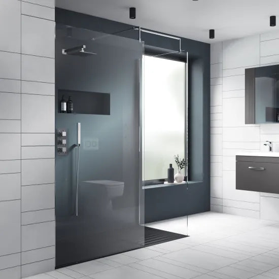 Nuie 700mm Wetroom Screen & Support Bar