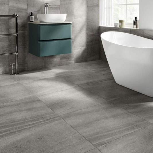 New Pietra Grey Rectified Stone Effect Tiles 600X600mm
