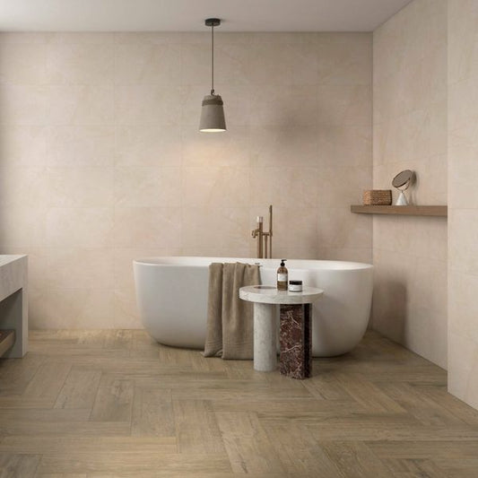 Artan Cream Matt Stone Effect Wall Tiles 550x330mm