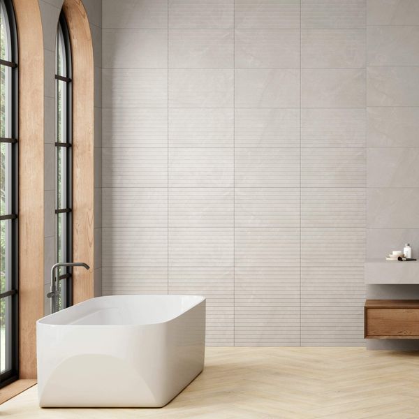 Artan Grey Decor Matt Stone Effect Wall Tiles 550x330mm