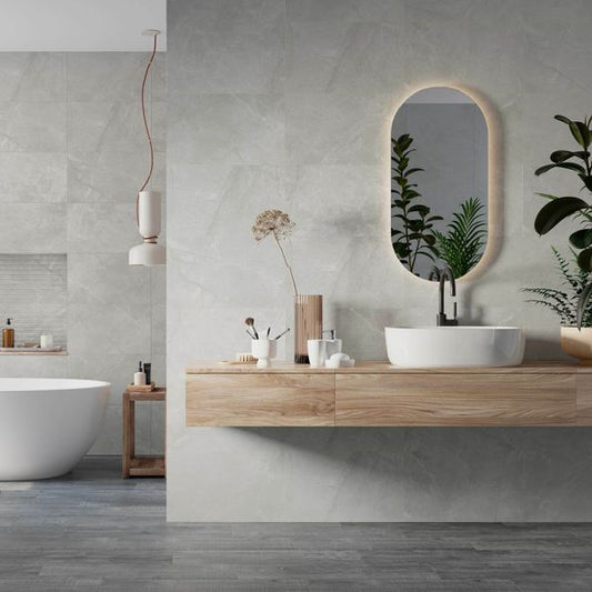 Artan Grey Matt Stone Effect Wall Tiles 550x330mm