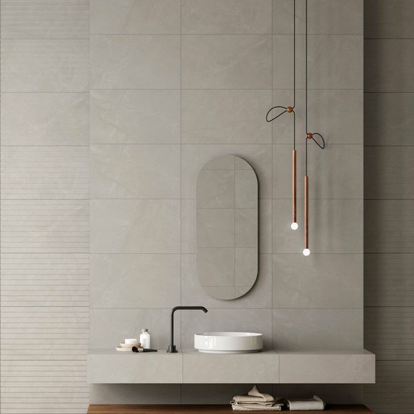 Artan Grey Matt Stone Effect Wall Tiles 550x330mm