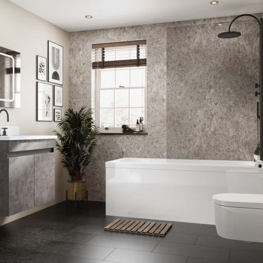Multipanel Siena Marble Linda Barker Shower Panel