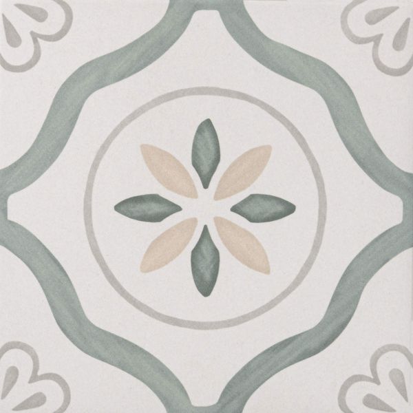 Sirocco Green Petals Tiles 223x223mm