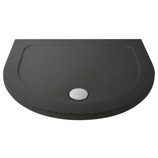 nuie d shaped shower traytr71095, Nuie, grey, Quadrant Trays, Shower Trays, 1