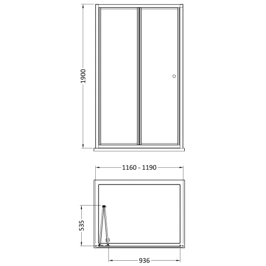 Nuie 1900 x 1200mm Bi-Fold Shower Door