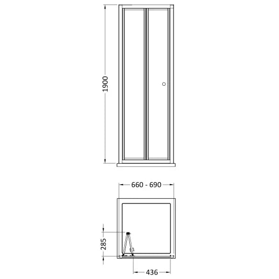 Nuie 1900 x 700mm Bi-Fold Shower Door