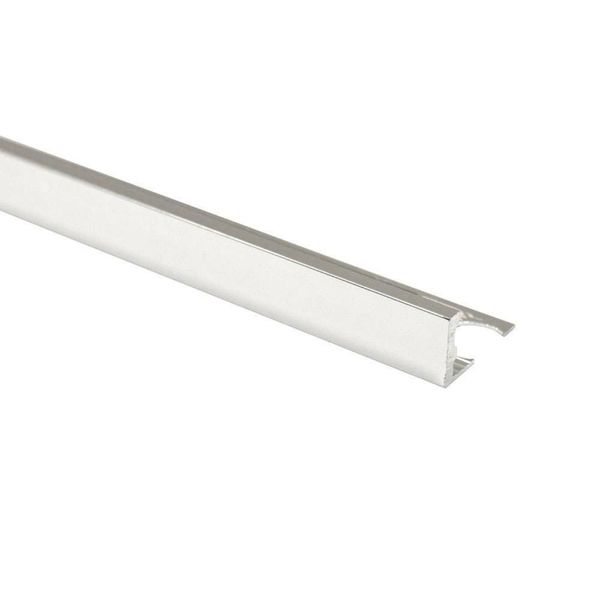 Straight Edge Metal Tile Trim 10mm Bright Silver