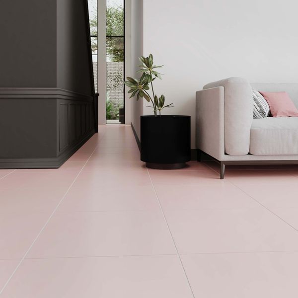 Cielo Polvere Pink Matt Plain Tiles 598x598mm
