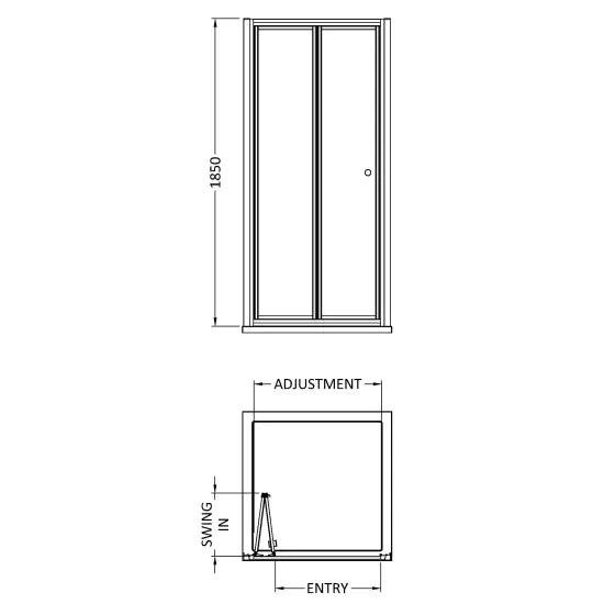 Nuie 1850 x 900mm Bi-Folding Shower Door