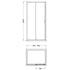 Nuie 1850 x 1000mm Sliding Shower Door