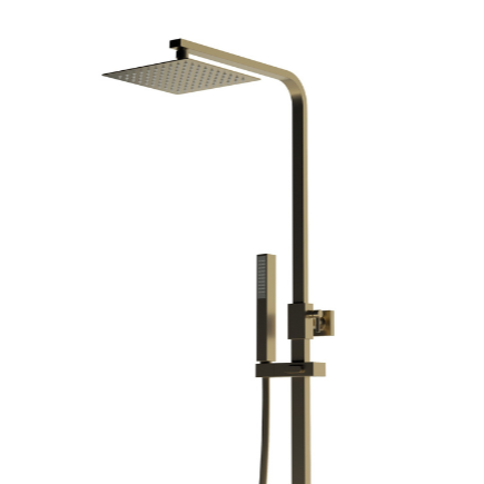 Square Thermostatic Bar Mixer Shower - Brushed Bronze