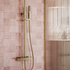square thermostatic bar mixer w riser kit brushed brass, Alessio, Mixer Showers, Showers, 3