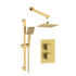 square two outlet shower valve with riser overhead kit brushed brass, Alessio, Mixer Showers, Showers, 1