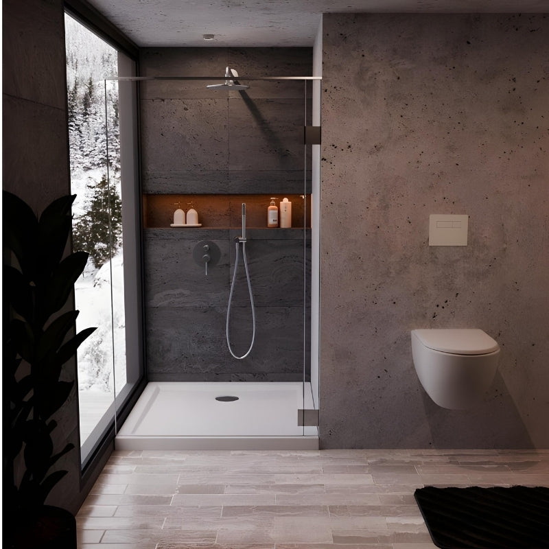 40mm Deluxe 700x700mm Square Shower Tray & Waste