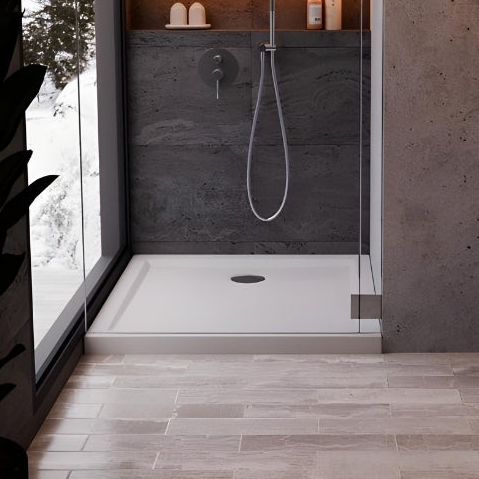 40mm Deluxe 700x700mm Square Shower Tray & Waste