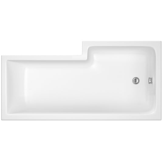 nuie 1600mm left hand square shower bathwbs1685l, Baths, Shower Baths, Square Shower Baths, Nuie, 1