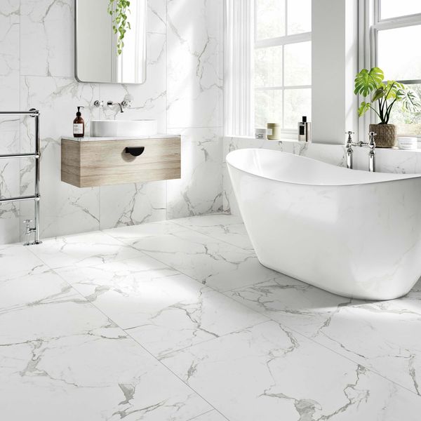 Versailles Carrara Marble Effect Matt Tiles 1200x600mm