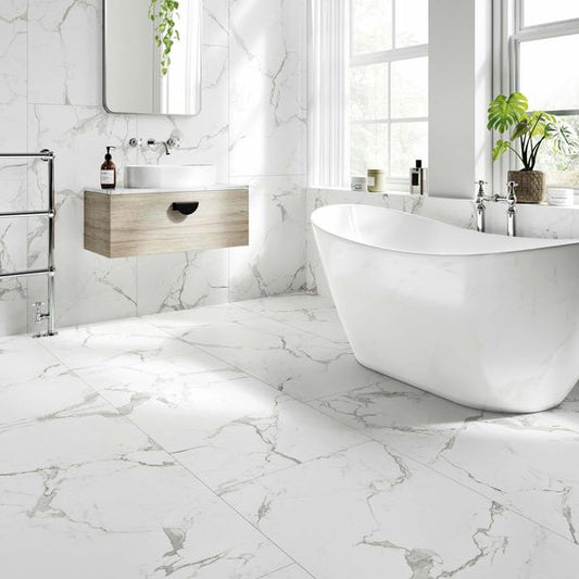 versailles carrara marble effect matt tiles 1200x600mm, Floor Tiles, Porcelain Tiles, Wall Tiles, White Tiles, 1