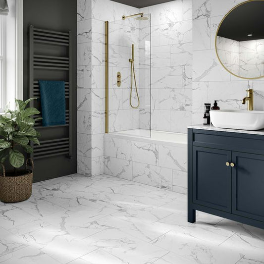 Versailles Carrara Marble Effect Matt Tiles 300x600mm