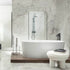Balance stone polished marble-effect tiles, 1200x600mm, suitable for floors, walls, porcelain surfaces, and available in a sleek white finish. 