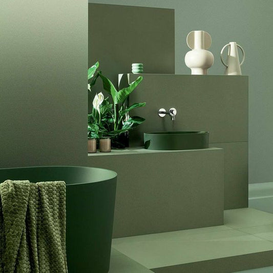 Cielo Verde Green Matt Plain Tiles 598x598mm