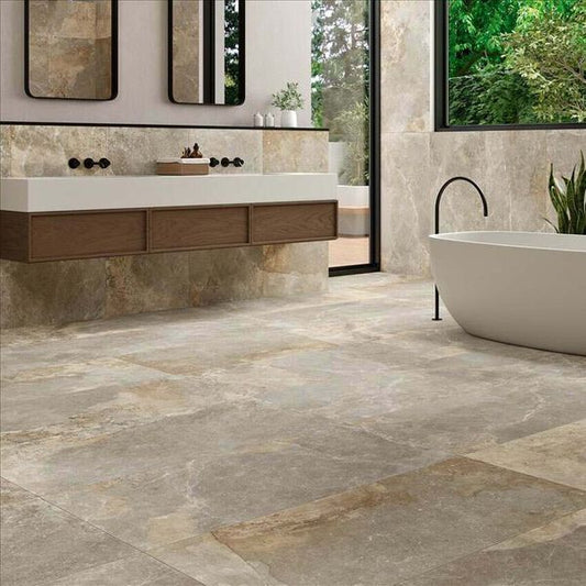 strato light beige slate effect matt tiles 1200x595mm, Floor Tiles, Porcelain Tiles, Wall Tiles, Beige Tiles, 1