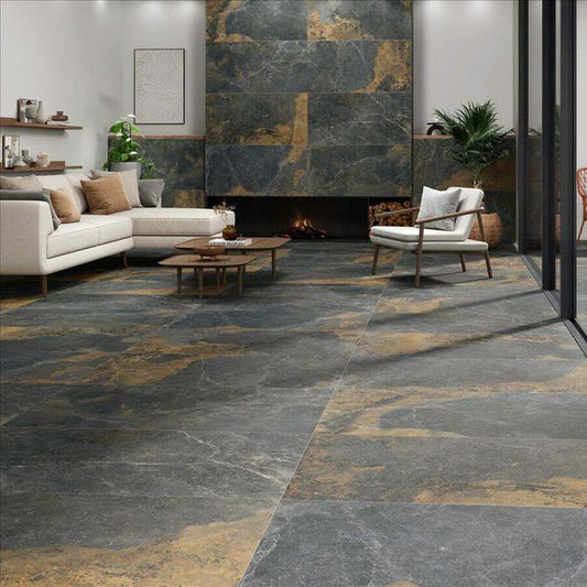 strato natural rustic black slate effect matt tiles 1200x595mm, Floor Tiles, Porcelain Tiles, Wall Tiles, Black Tiles, 1