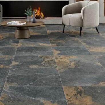 Strato Natural Rustic Black Slate Effect Matt Sparkle Tiles 600x600mm