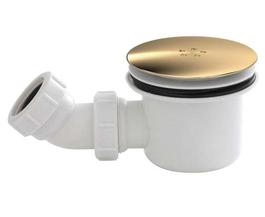 Nuie White & Brass Fast Flow Shower Waste