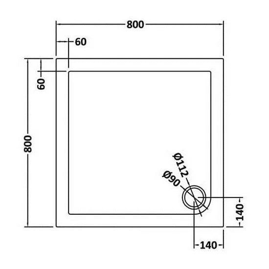 Nuie Square Shower Tray 800 x 800mm