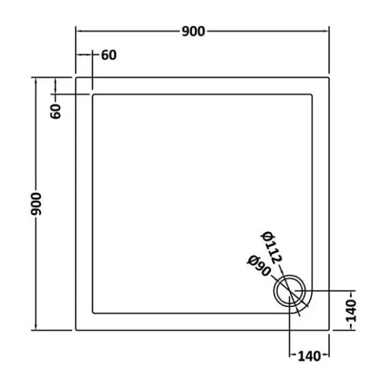 Nuie Square Shower Tray 900 x 900mm