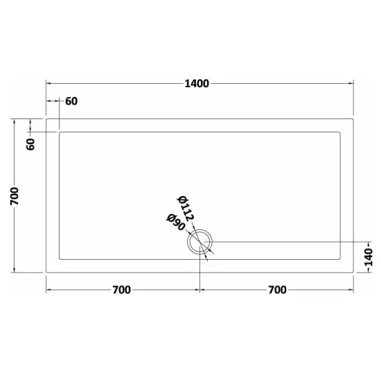 Nuie Rectangular Shower Tray 1400 x 700mm