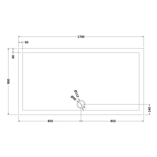 Nuie Rectangular Shower Tray 1700 x 900mm