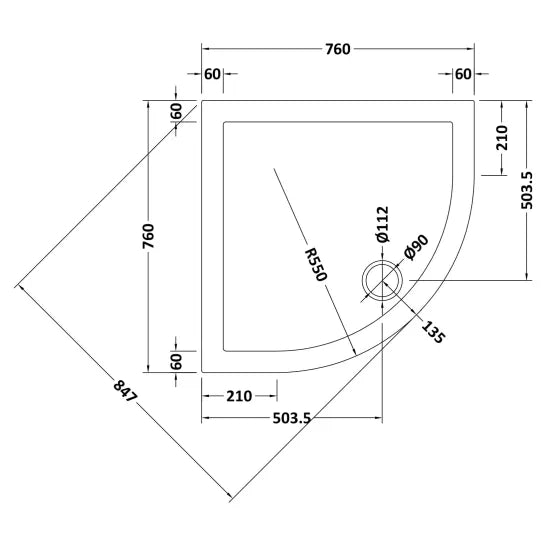 Nuie Quadrant Shower Tray 760 x 760mm