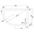 nuie offset quadrant shower tray lh 1200 x 800mmtr71112, Nuie, grey, Offset Quadrant Trays, Shower Trays, 2