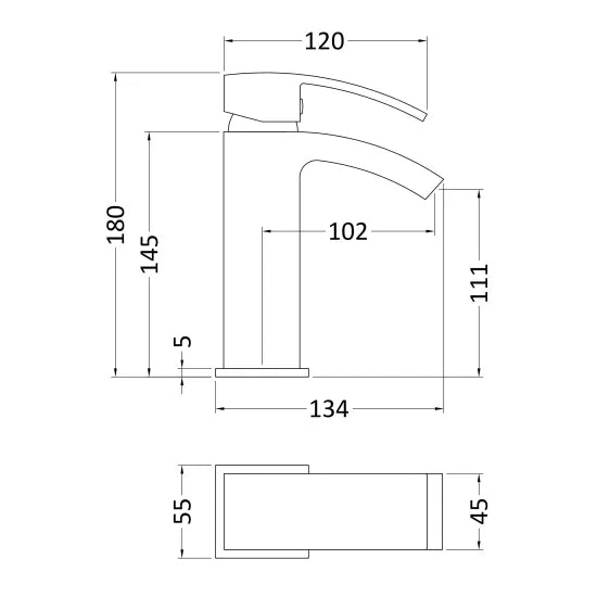 Nuie Midi Mono Basin Mixer Tap