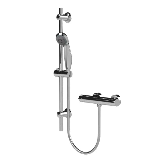 Nuie Choice Round Bar Valve and Slider Rail Kit - Chrome