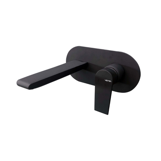 vema timea matt black wall mounted basin mixer tap, Vema, Black Basin Taps, Taps, Wall Mounted Basin Taps, 1